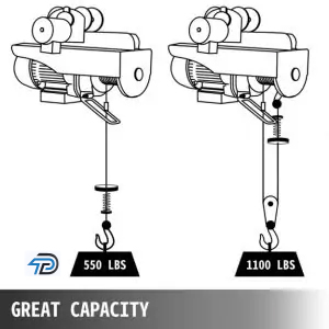 Electric Wire Rope Hoist With Electric Trolley 1T